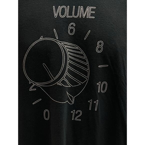BustedTees XL Black Graphic T-Shirt | Funny Volume Knob to 12 Tee | Made in USA - Picture 3 of 7